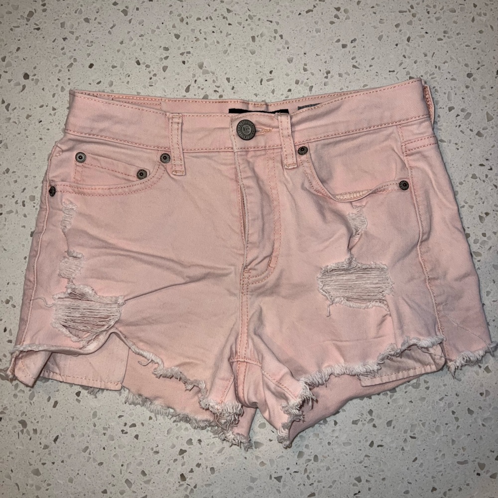 Pink denim shorts juniors size 2